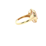 Bold & Elegant 18K Gold Yellow Accented Color Stone Fashion Ring - Oval Cut PinkToumaline 3.64 Carats & Diamond 0.12 Carats