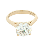 14K Yellow Gold 3.0 Carats Lab Grown Diamond Solitaire Ring