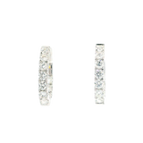 Classic & Contemporary 18K White Gold 1.61 Carats Diamond Inside Out Medium Hoop Earrings