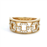 Contemporary Diamond Fashion Bands & Rings 14K Yellow Gold Open Link Diamond Accented 8.5mm Fashion Band, 0.55 Carats