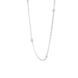 Elegant Diamond Necklaces 14K White Gold 0.56 Carats Diamond Station Necklace - 18 Inch