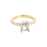Elegant Diamond Mountings 14K Yellow & White Gold 0.38 Carats Diamond Semi Mount Ring