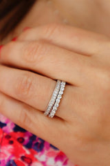 Elegant Diamond Bands 14K White Gold 0.20 Carats Diamond Anniversary Band