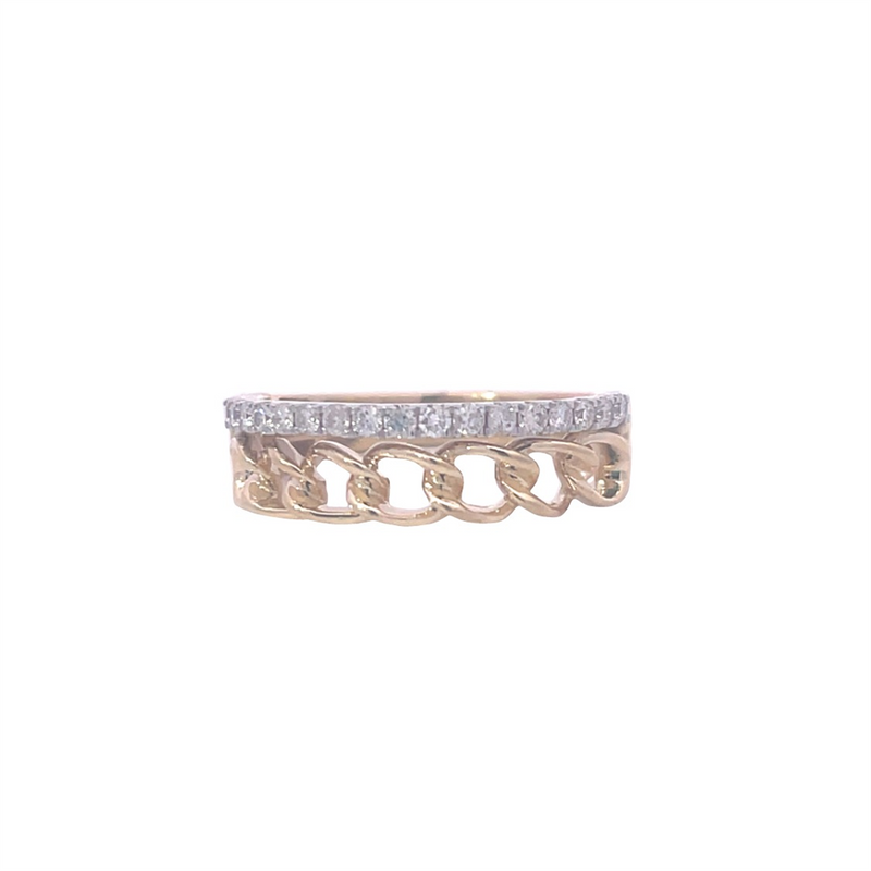 Two-Toned 14 Karat Gold 0.27 Carats Diamond Fashion Link Band