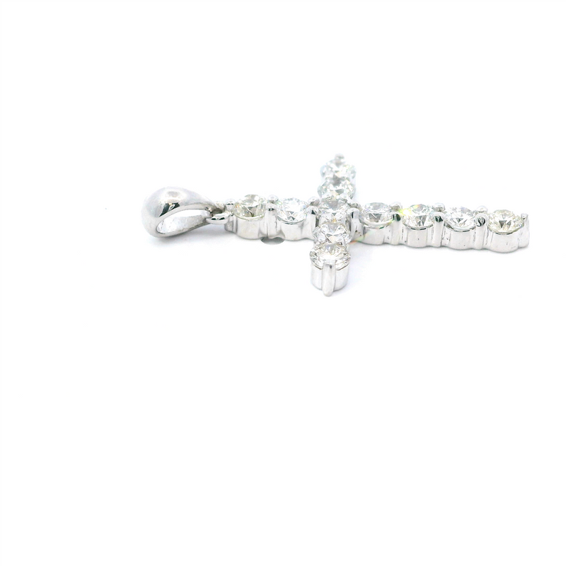 Elegant Diamond Necklaces & Pendants 18K White Gold 0.73 Carats Diamond Medium Cross Pendant
