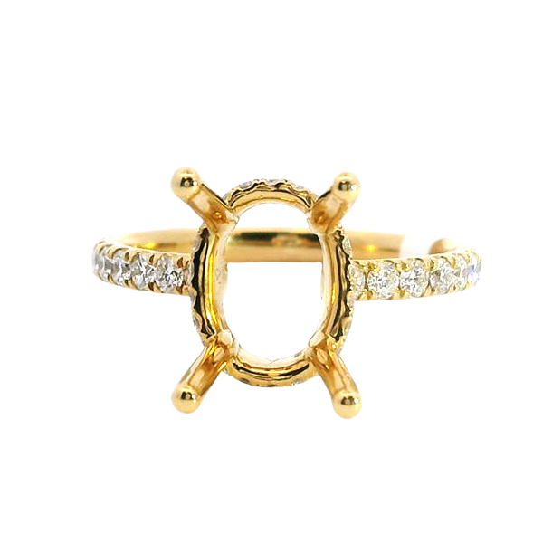 Elegant Diamond Mountings 18K Yellow Gold 3.0 Carat Round Setting -  0.56 Carat Diamonds
