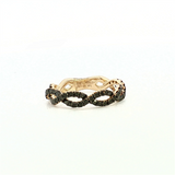 Elegant & Trendy 14K Yellow  Gold 0.73 Carats Black Diamond Braided Ring