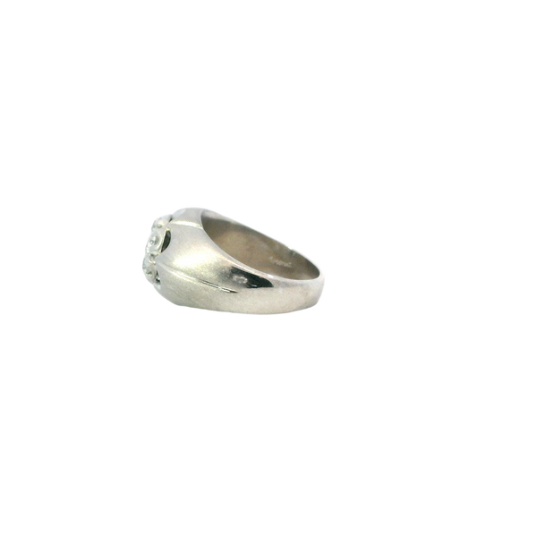 Estate 14K Gold White 0.84 Carats Diamond Accented Fashion Ring