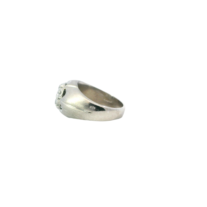 Estate 14K Gold White 0.84 Carats Diamond Accented Fashion Ring