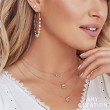 Elegant Diamond Necklaces 14K Yellow Gold Bezel Set 0.05 Carats Diamond Necklace - 18 Inch