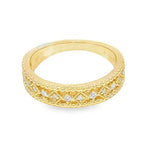 Elegant Diamond Bands 14K Yellow Gold Milgraine 0.13 Carats Diamond Band