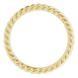 Luxurious Precious Metal Ring - 14K Yellow Gold 2.5 MM Skinny Rope Band