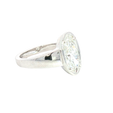 14K White Gold Oval Cut 2.14 Carats Lab Grown Diamond Solitaire Ring
