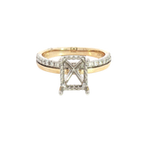 Elegant Diamond Mountings 14K Yellow & White Gold Emerald Cut 7x5mm Diamond Semi Mount Engagement Ring -  0.26 Carats