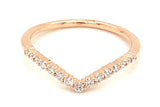 Elegant Diamond Bands 14K Rosé Gold Contoured 1/5  Carats Diamond Anniversary Band