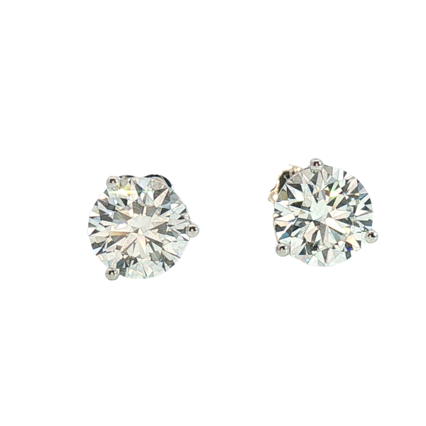 Classic & Contemporary 14K White Gold Lab-Grown 3.08 Carats Diamond Stud Earrings