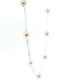 Elegant Pearl Necklaces & Pendants Sterling Silver White 5.5-6MM Pearl Tin Cup Pendant Necklce - 18 Inch