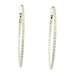 Classic & Contemporary 18K White Gold 0.85 Carats Diamond Inside Out Hoop Earrings