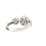 Elegant & Trendy 18K Gold White 1.49 Carats Baguette & Round Diamond Halo Fashion Ring