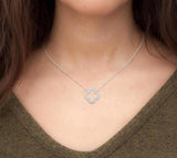 Elegant Diamond Necklaces 10K Gold White 0.12 Carats Diamond Drop Pendant Necklace - 18 Inch