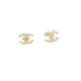 Classic & Contemporary 14K Yellow Chanel Inspired Gold 0.20 Carats Diamond Stud Earrings
