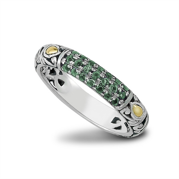 Sterling Silver Emerald Stackable Ring