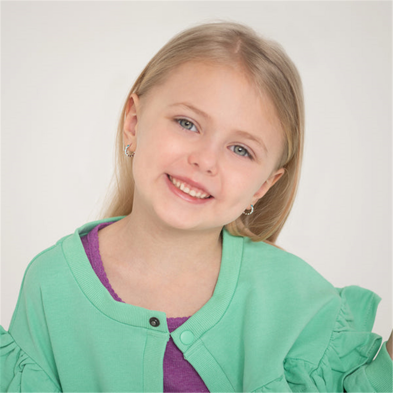 Sterling Silver Heart Cascade 9.0 MM Enamel Hoop Earrings