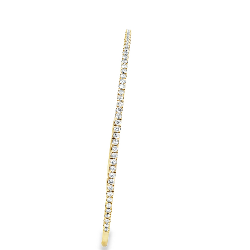 Sophisticated & Timeless Diamond Bracelets 14K Gold Yellow & Titanium 0.50 Carats Flexible Bangle Bracelet - 0.5 CTW, Size 6.75 Inch
