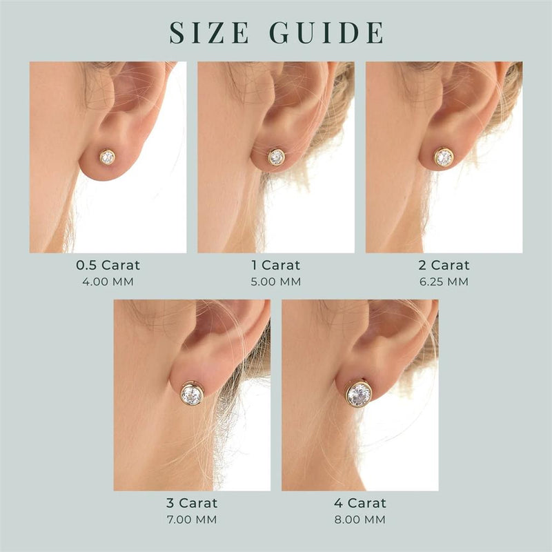 Classic & Contemporary 14K White Gold Martini Set Natural 0.50 Carats Diamond Stud Earrings