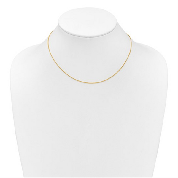 Elegant & Durable Designs 10K Gold Yellow 1.0mm Diamond Cut Wheat Chain, 18 Inch Adjustable