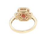 Bold & Elegant 14K Yellow Gold Emerald Cut 2.50 Carats Garnet & 0.50 Carats Diamond Ring