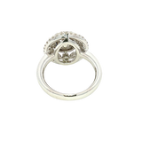 Bold & Elegant 18K White Gold Oval Cut 1.94 Carats Blue Sapphire & 1.26 Carats Baguette & Round Cut Diamond Triple Halo Ring