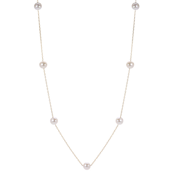 Elegant Pearl Necklaces & Pendants 14K Yellow  Gold 6.5-7MM Akoya Pearl Necklce - 18 Inch