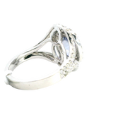 Bold & Elegant 18K Gold White Halo Color Stone Fashion Rings - 2.99 Carats Tanzanite & Diamonds 1.03 Carats