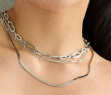 Stainless Steel 4.0 MM Flat Herringbone Necklace - 19 Inch