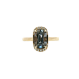 Bold & Elegant 14K Gold Yellow Accented Color Stone Black Spinel Half Halo Fashion Ring - Spinel 1.99 Carats & Diamond 0.09 Carats