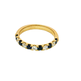 Bold & Elegant 18K Yellow Gold 0.50 Carats Blue Sapphire & 0.36 Carats Diamond Stackable Band