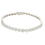 Sophisticated & Timeless Diamond Bracelets 18K White Gold 4.57 Carats Diamond Cluster Tennis Bracelet - 7 Inch