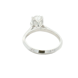 14K White Gold Oval Cut 2.0 Carats Lab Grown Diamond Knife Edge Solitaire Ring