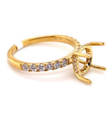 18K Yellow Gold Engagement Ring Setting for 3.00ct Gemstone with 0.40ct Diamonds