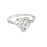 Elegant & Trendy 18K White Gold 0.98 Carats Diamond Heart Ring