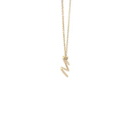 Elegant Diamond Necklaces 14K Gold Yellow 0.20 Carats Diamond Drop Initial M Pendant Necklace - 20 Inch