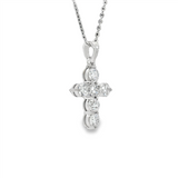 Elegant Diamond Necklaces & Pendants 18K White Gold 1.0 Carats Diamond Medium Cross Pendant