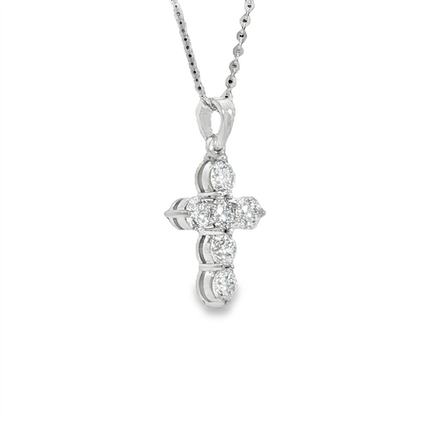 Elegant Diamond Necklaces & Pendants 18K White Gold 1.0 Carats Diamond Medium Cross Pendant