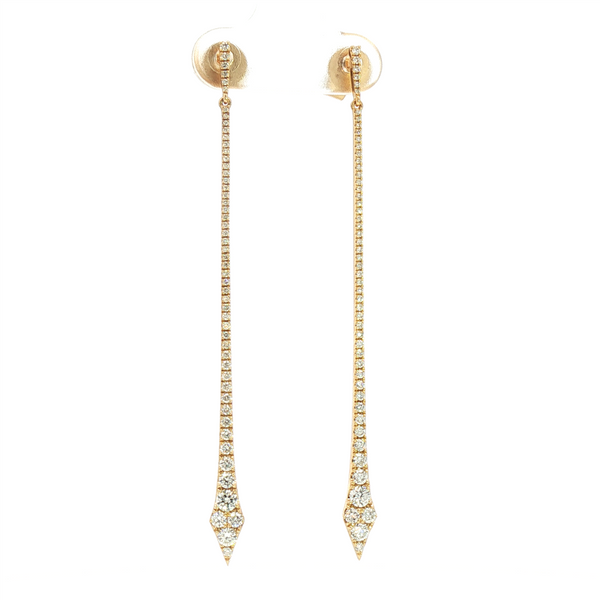 Classic & Contemporary 18K Yellow Gold 0.85 Carats Diamond Drop Earrings