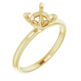 10K Yellow Gold Solitaire Semi Mount Ring