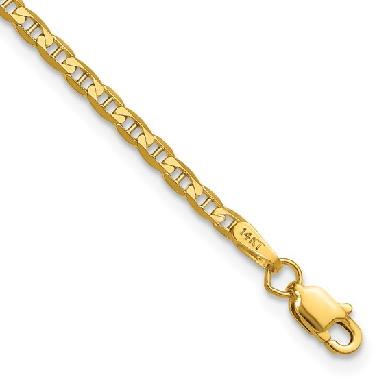 Yellow 14 Karat Gold Anchor Link Bracelet