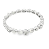 Elegant Diamond Bands 14K White Gold Marquise Shape Bead & 0.04 Carats Diamond Band