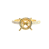 Elegant Diamond Mountings 18K Yellow Gold 3.0 Carats Round Diamond Semi Mount Ring - 0.32 Carats