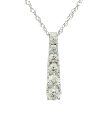 Elegant Diamond Necklaces 14K Gold White 0.60 Carats Diamonds Drop Pendant Necklace - 18 Inch